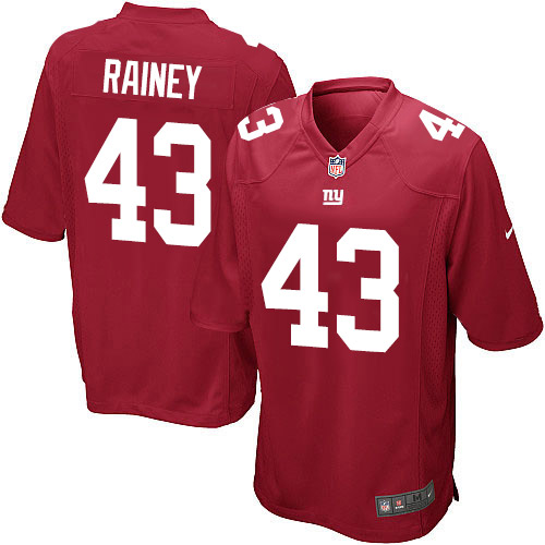 Men's Game Bobby Rainey Nike Jersey Red Alternate - #43 NFL New York Giants